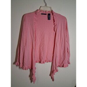 Bill Blass Cardigan Sweater Open Business Casual Pink Office Size Petite Large